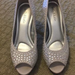 Silver Jeweled Heels